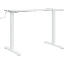 vidaXL Zit-sta bureauframe (94-135)x60x(70-114) cm staal wit
