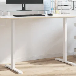 vidaXL Zit-sta bureauframe (94-135)x60x(70-114) cm staal wit