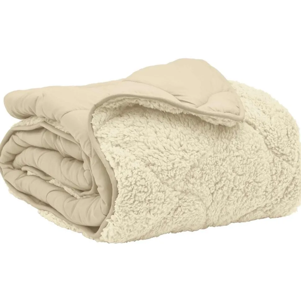vidaXL Zomer Dekbed Crème 135 x 200 cm Microfiber en Teddy fleece