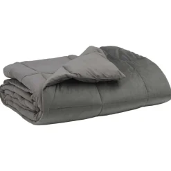 vidaXL Zomer Dekbed Gekwilt Lichtgrijs 135 x 200 cm Microfiber