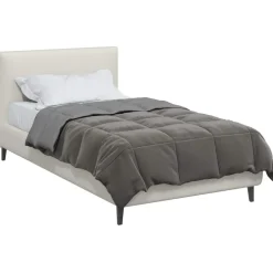 vidaXL Zomer Dekbed Gekwilt Lichtgrijs 135 x 200 cm Microfiber