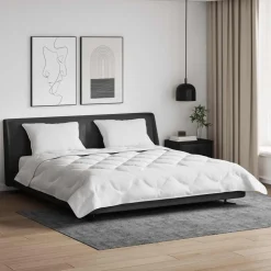 vidaXL Zomer Dekbed met kussen 3 pcs Wit Microfibre