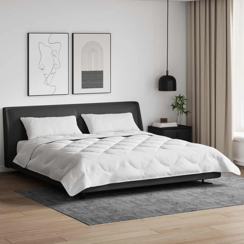vidaXL Zomer Dekbed met kussen 3 pcs Wit Microfibre