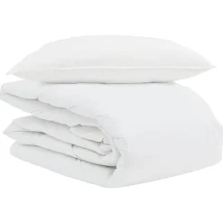 vidaXL Zomer Dekbed met kussen 2 pcs Wit Donsveertjes