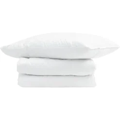 vidaXL Zomer Dekbed met kussen 2 pcs Wit Donsveertjes