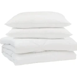 vidaXL Zomer Dekbed met kussen 3 pcs Wit Microfibre
