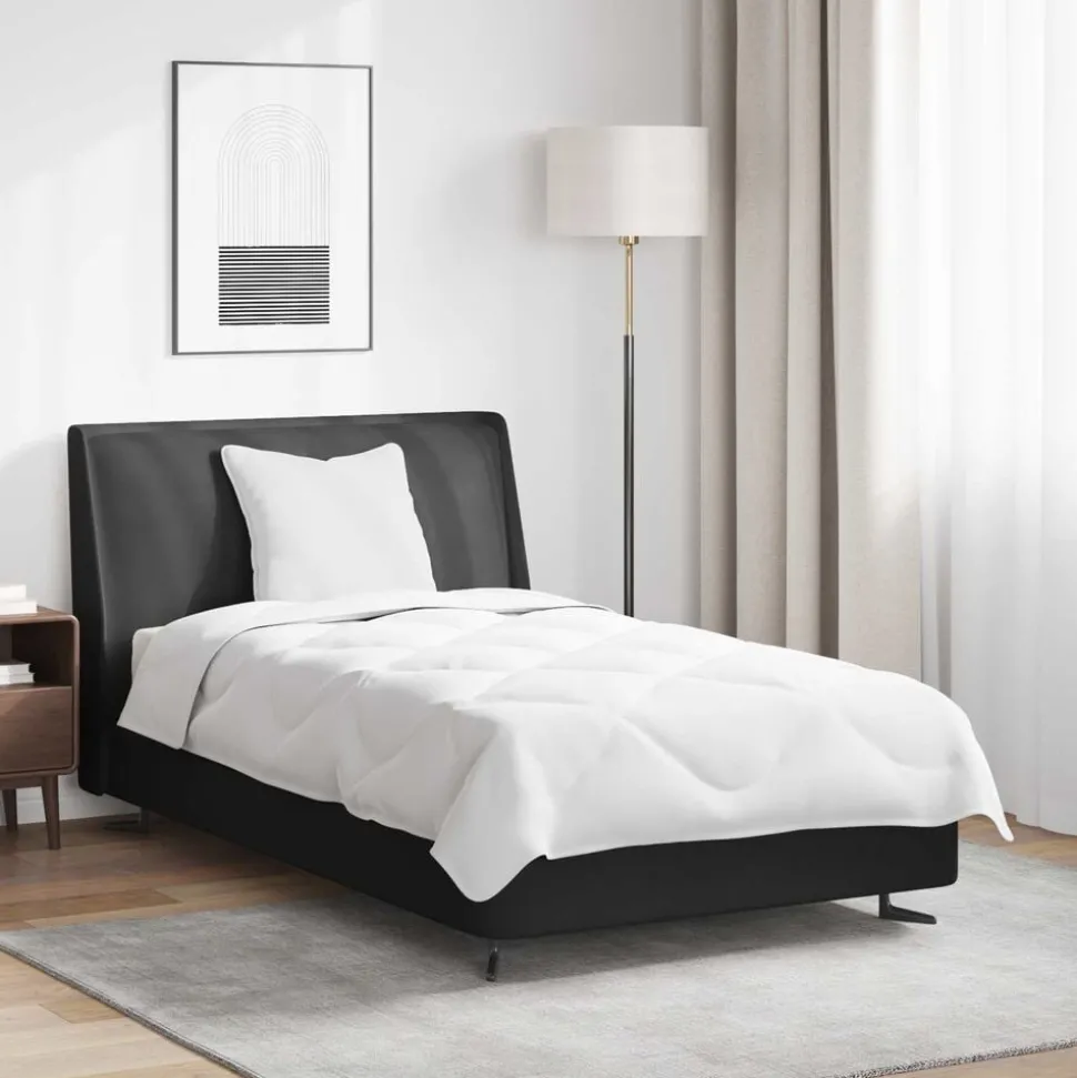 vidaXL Zomer Dekbed met kussen 2 pcs Wit Microvezel