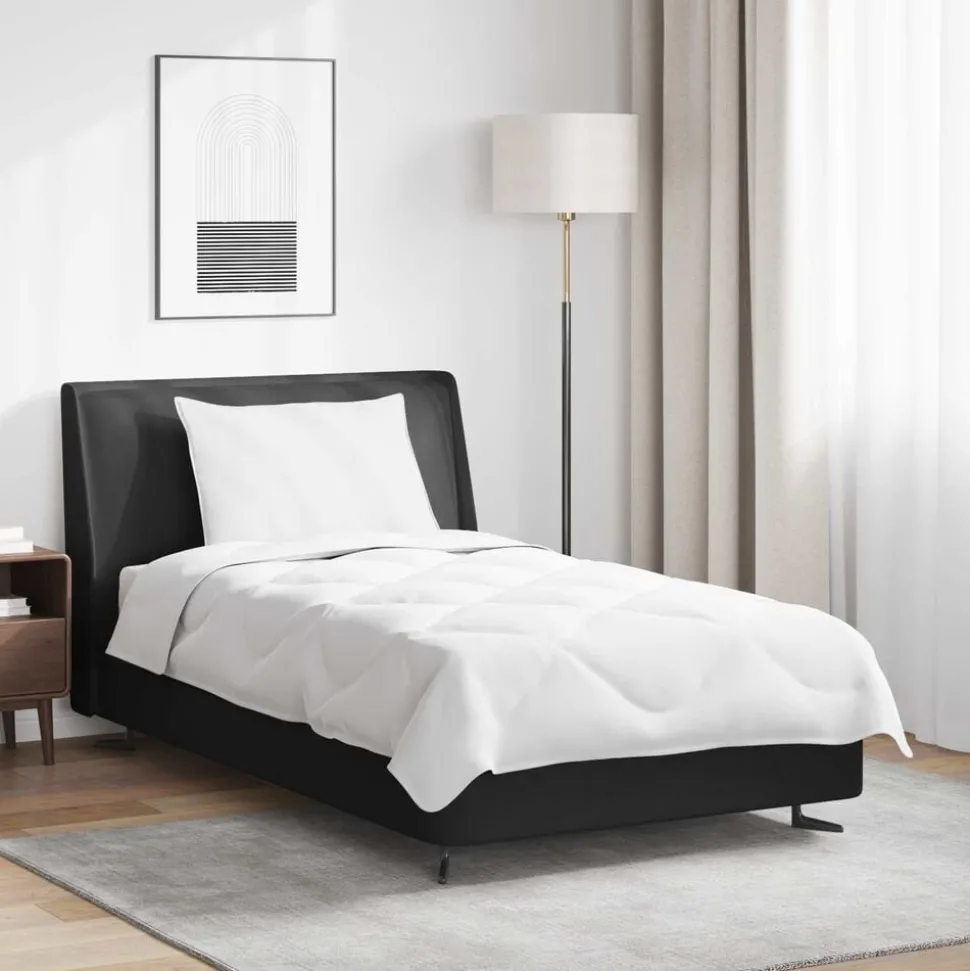 vidaXL Zomer Dekbed met kussen 2 pcs Wit Microvezel