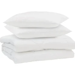 vidaXL Zomer Dekbed met kussen 3 pcs Wit Microfibre
