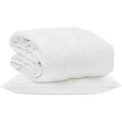 vidaXL Zomer Dekbed met kussen 2 pcs Wit Microvezel