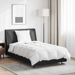 vidaXL Zomer Dekbed met kussen 2 pcs Wit Donsveertjes