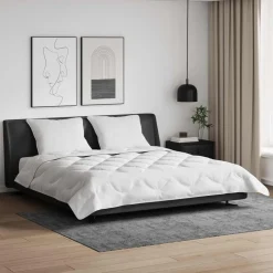 vidaXL Zomer Dekbed met kussen 3 pcs Wit Microfibre
