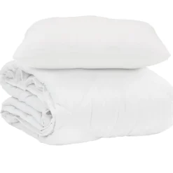 vidaXL Zomer Dekbed met kussen 2 pcs Wit Microvezel