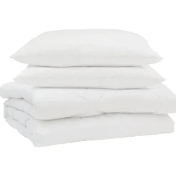 vidaXL Zomer Dekbed met kussen 3 pcs Wit Microfibre