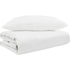 vidaXL Zomer Dekbed met kussen 2 pcs Wit Donsveertjes