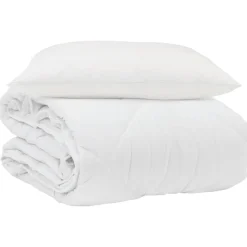 vidaXL Zomer Dekbed met kussen 2 pcs Wit Microvezel