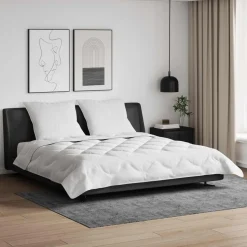 vidaXL Zomer Dekbed met kussen 3 pcs Wit Microfibre
