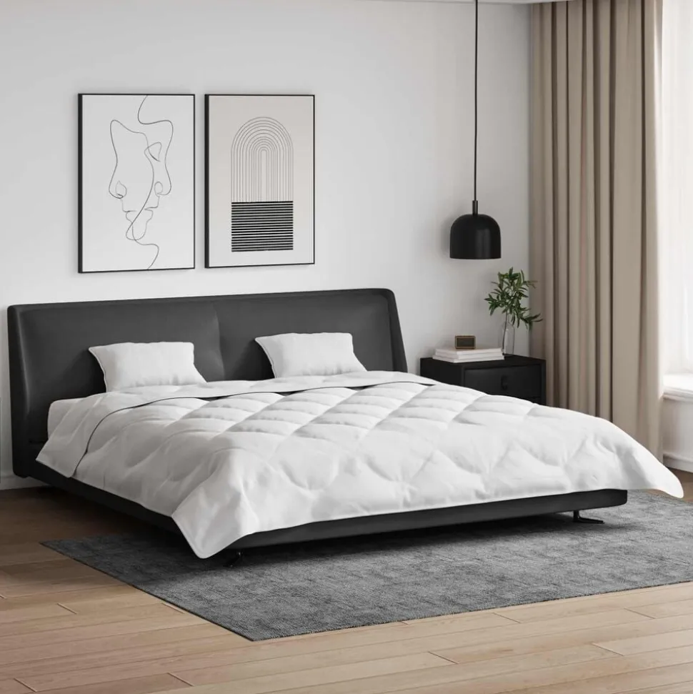 vidaXL Zomer Dekbed met kussen 3 pcs Wit Microfibre