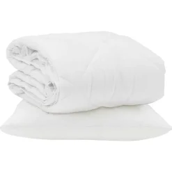 vidaXL Zomer Dekbed met kussen 2 pcs Wit Microvezel