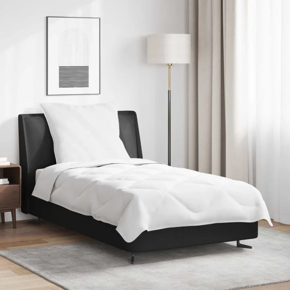 vidaXL Zomer Dekbed met kussen 2 pcs Wit Microvezel