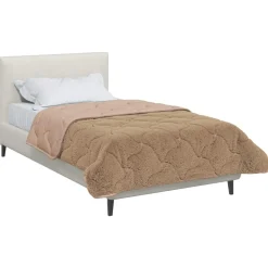 vidaXL Zomer Dekbed Taupe 155 x 200 cm Microfiber en Teddy fleece