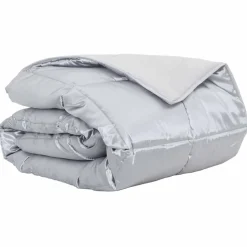 vidaXL Zomer Dekbed Zilver 135 x 200 cm Satijn en Microfiber