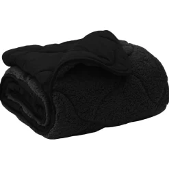 vidaXL Zomer Dekbed Zwart 140 x 200 cm Microfiber en Teddy fleece