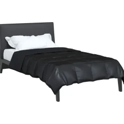 vidaXL Zomer Dekbed Zwart 135 x 200 cm Satijn en Microfiber