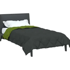 vidaXL Zomerdekbed Groen en Antraciet 200 x 135 cm Microfiber