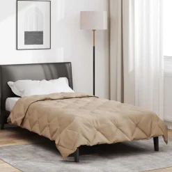 vidaXL Zomerdekbed Taupe 200 x 135 cm Microfiber
