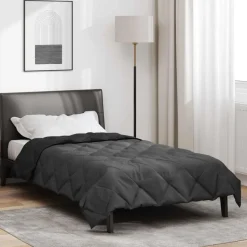 vidaXL Zomerdekbed Zwart en Anthraciet 200 x 135 cm Microfiber