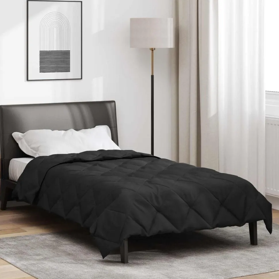 vidaXL Zomerdekbed Zwart 200 x 135 cm Microfiber