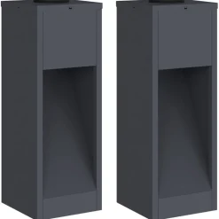vidaXL Zonne LED Padverlichting 2 pcs Antraciet Koudgewalst staal