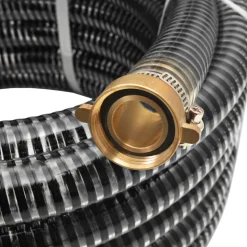 vidaXL Zuigslang met messing koppelingen 7 m 25 mm zwart