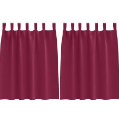 vidaXL Zwart-out Gordijnen met Ringen 2 pcs Wijnrood 140 x 140 cm