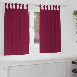 vidaXL Zwart-out Gordijnen met Ringen 2 pcs Wijnrood 140 x 140 cm