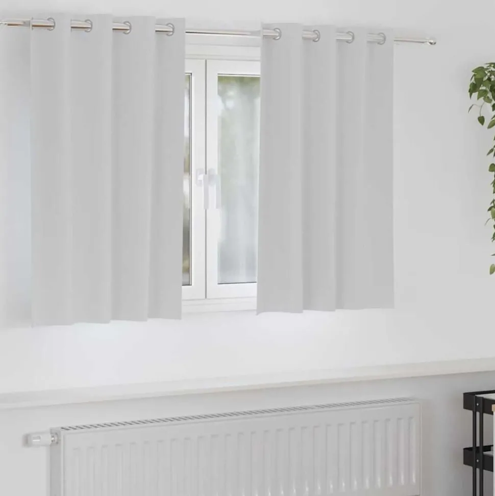 vidaXL Zwart-out Gordijnen met Ringen 2 pcs Bleekgrijs 140 x 140 cm