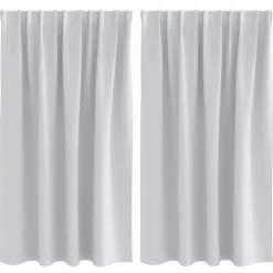 vidaXL Zwart-out Gordijnen met Ringen 2 pcs Bleekgrijs 140 x 140 cm