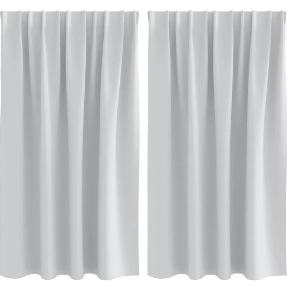 vidaXL Zwart-out Gordijnen met Ringen 2 pcs Bleekgrijs 140 x 140 cm