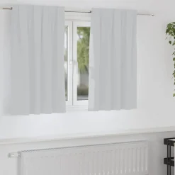 vidaXL Zwart-out Gordijnen met Ringen 2 pcs Bleekgrijs 140 x 140 cm