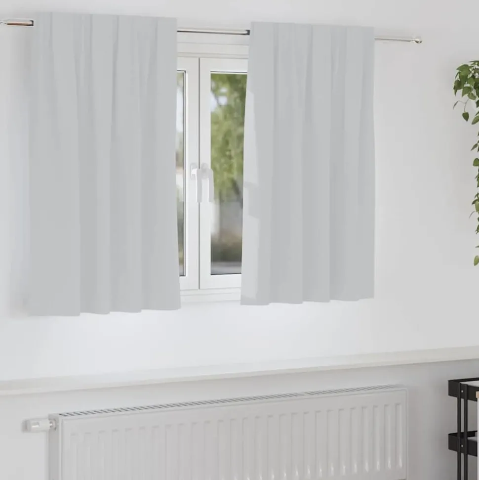 vidaXL Zwart-out Gordijnen met Ringen 2 pcs Bleekgrijs 140 x 140 cm