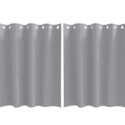 vidaXL Zwart-out Gordijnen met Ringen 2 pcs Lichtgrijs 140 x 140 cm