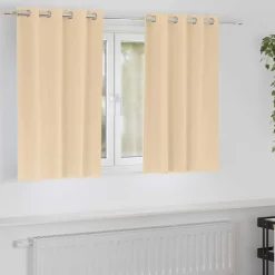 vidaXL Zwart-out Gordijnen met Ringen 2 pcs Crème 140 x 140 cm