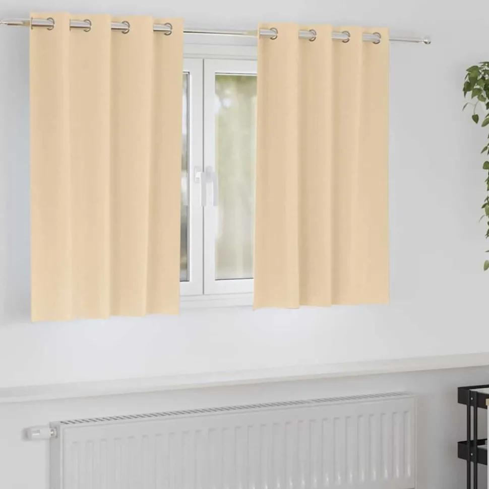 vidaXL Zwart-out Gordijnen met Ringen 2 pcs Crème 140 x 140 cm