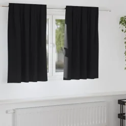 vidaXL Zwart-out Gordijnen met Ringen 2 pcs Zwart 140 x 140 cm