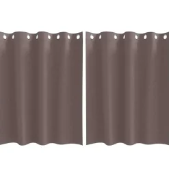 vidaXL Zwart-out Gordijnen met Ringen 2 pcs Donkerbruin 140 x 140 cm