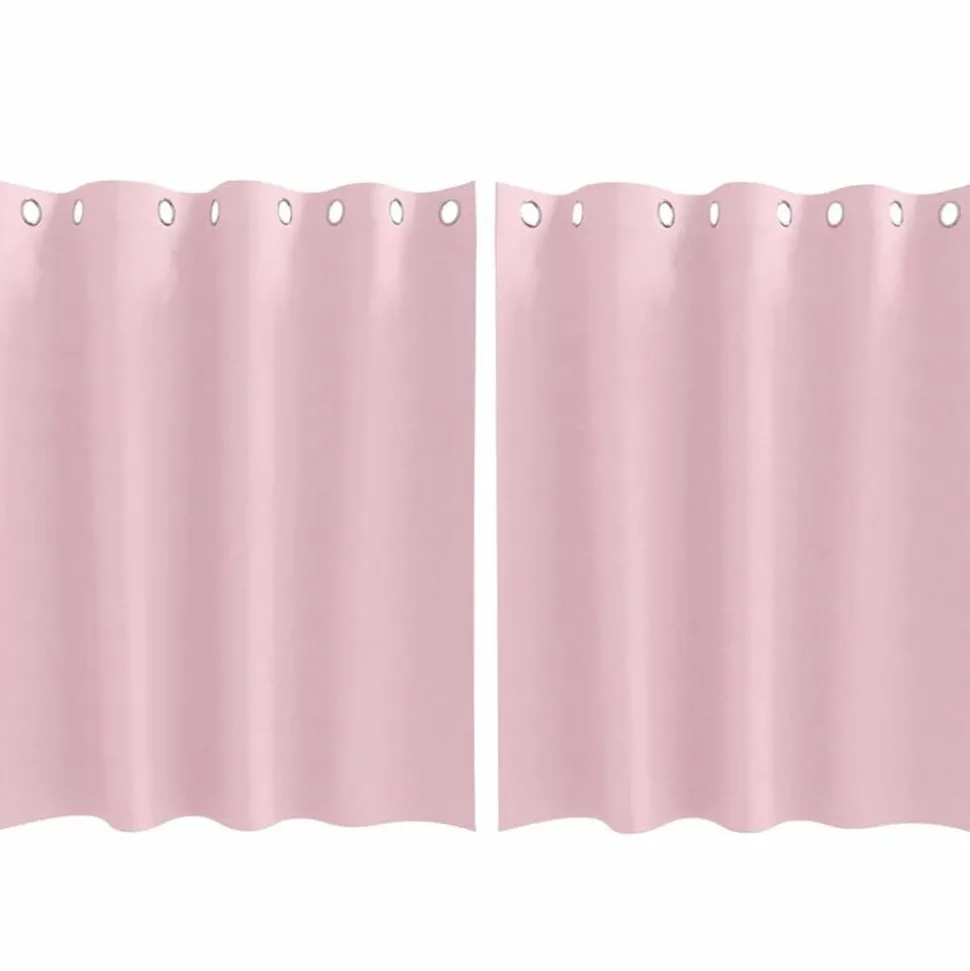 vidaXL Zwart-out Gordijnen met Ringen 2 pcs Babyroze 140 x 140 cm
