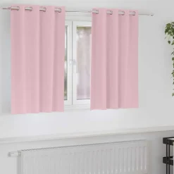 vidaXL Zwart-out Gordijnen met Ringen 2 pcs Babyroze 140 x 140 cm
