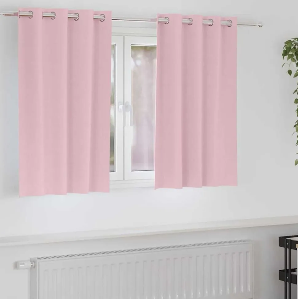 vidaXL Zwart-out Gordijnen met Ringen 2 pcs Babyroze 140 x 140 cm
