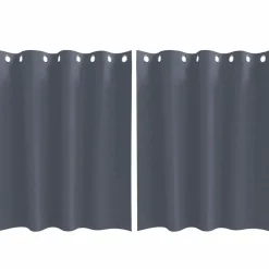 vidaXL Zwart-out Gordijnen met Ringen 2 pcs Antraciet 140 x 140 cm